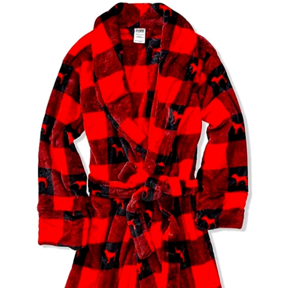PINK Victoria's Secret Other - *2/$30 sale!* PINK VSRed Dog Plaid Robe